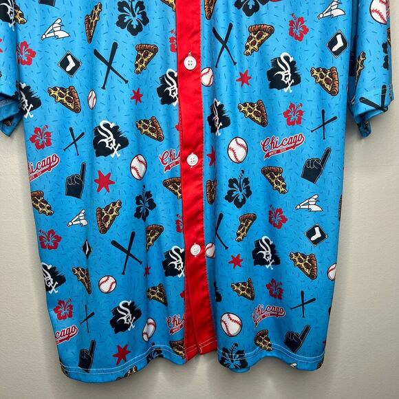 Chicago White Sox Shirt Beggars Pizza Hawaiian Shirt SGA Sz Medium 4th of July - Picture 4 of 8